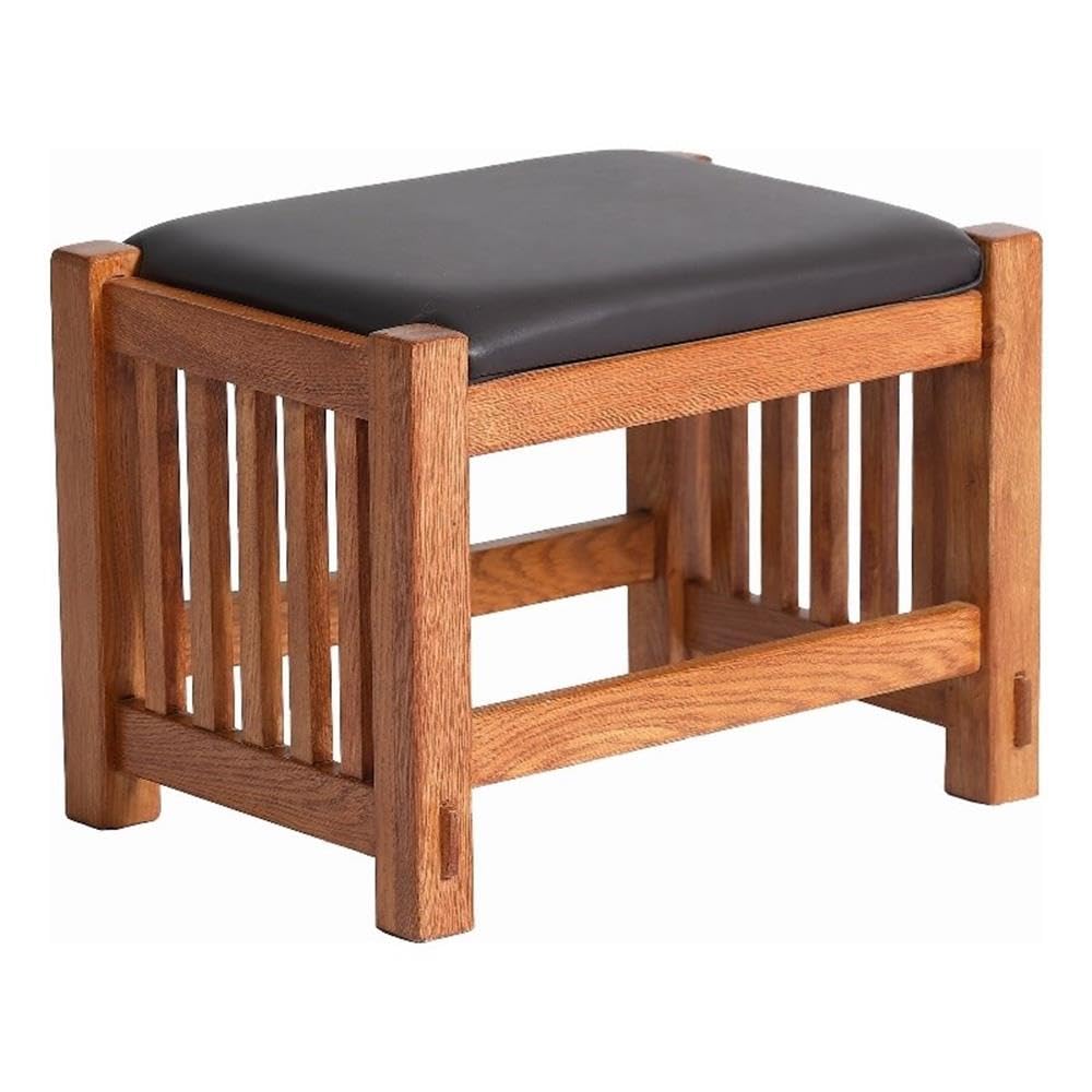 Outdoor Furniture Wood - Poggiapiedi Mission Oak con Borchie in