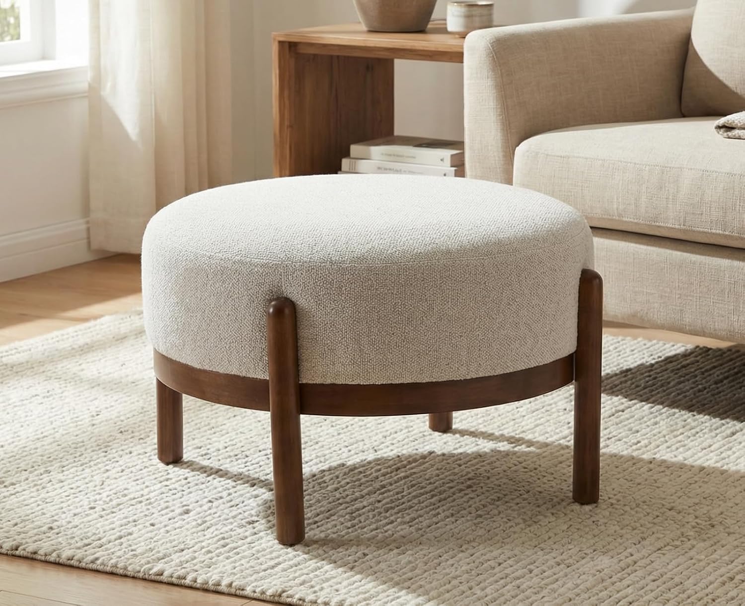 Outdoor Furniture Wood - Panca Ottomana in Tessuto Sherpa con